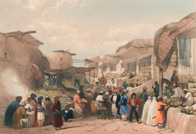 La rue principale du bazar de Kaboul en saison des fruits, vers 1839 - James (after) Atkinson