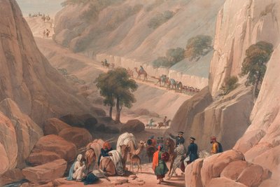 Les troupes sortant de la partie étroite du défilé dans le col de Koojah - James (after) Atkinson