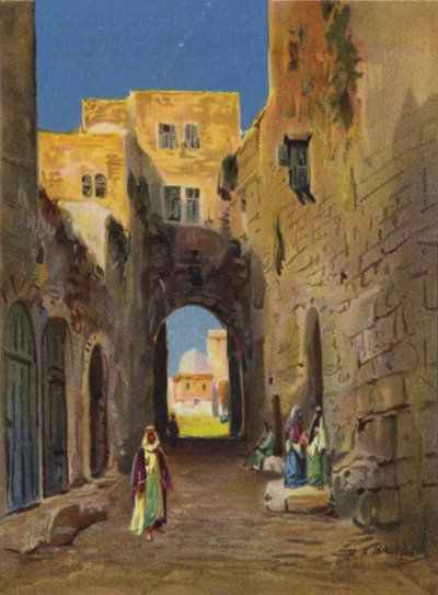 Rue menant à la zone du temple (lithographie en couleur) - James (after) Clark