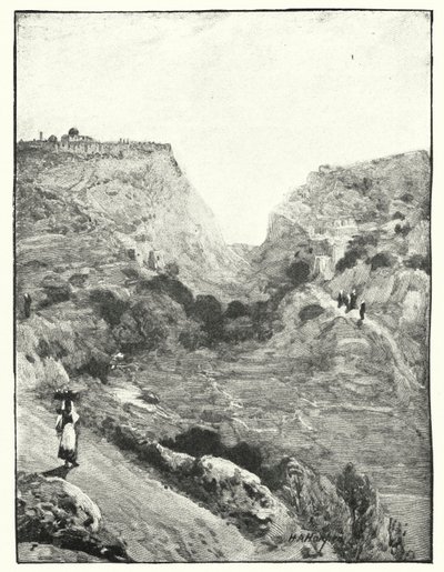 La vallée du Roi, Jérusalem (lithographie) - James (after) Clark
