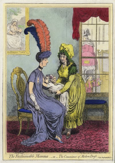 Allaitement, La Maman à la mode, ou La commodité de la robe moderne - James (after) Gillray