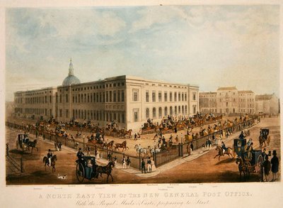 Vue Nord-Est du Nouveau Bureau de Poste Général (gravé par H. Pyall) - James (after) Pollard