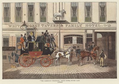 "Le Télégraphe de Cambridge", White Horse, Fetter Lane - James (after) Pollard