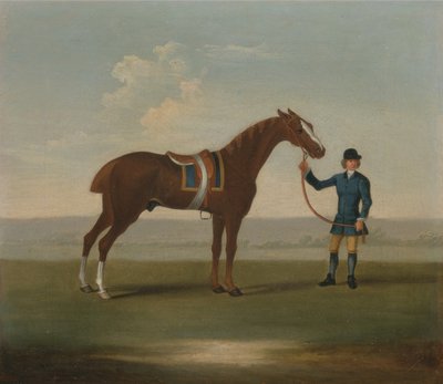 Un cheval alezan (peut-être Old Partner) tenu par un palefrenier - James (attr.) Seymour
