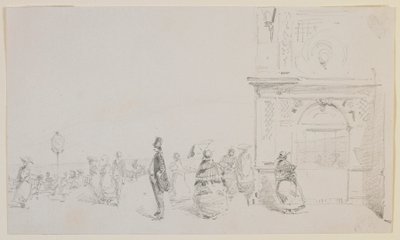 Un groupe de figures sur une esplanade - James Abbott McNeill Whistler