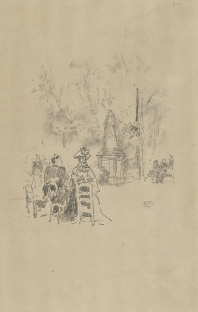 Conversation sous la statue, Jardins du Luxembourg - James Abbott McNeill Whistler