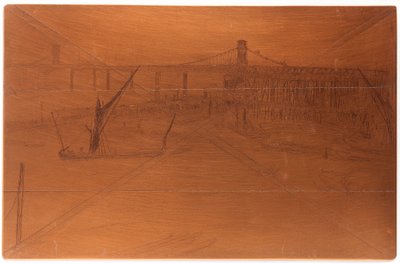 Plaque de gravure : Vieux pont de Hungerford, 1861 - James Abbott McNeill Whistler