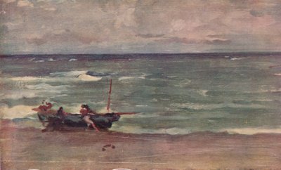 Harmonie en bleu et argent : échouage du bateau, Étretat, vers 1897 - James Abbott McNeill Whistler
