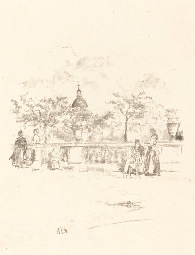 Le Panthéon, depuis la Terrasse des Jardins du Luxembourg, 1893 - James Abbott McNeill Whistler