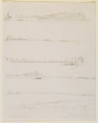 Le Rhin, près de Worms et Oppeheim, 1858 - James Abbott McNeill Whistler