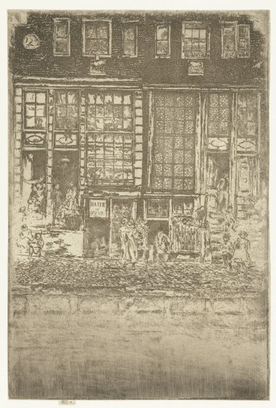 Deux maisons de canal à Amsterdam (Le rideau brodé) - James Abbott McNeill Whistler