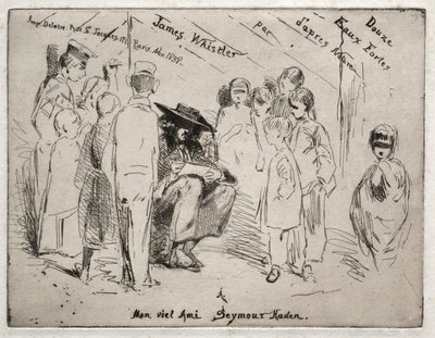 Douze gravures de la nature : Page de titre - Delauney dessinant, 1858 - James Abbott McNeill Whistler