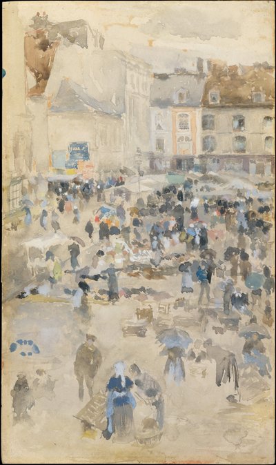 Variations en violet et gris, Place du Marché, Dieppe, 1885 - James Abbott McNeill Whistler