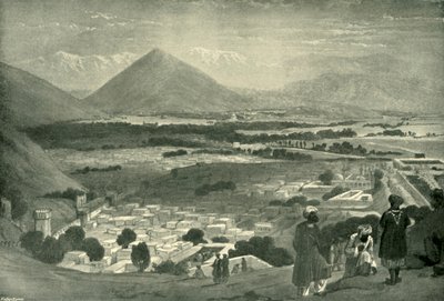 Le Bala Hissar et la ville de Kaboul depuis la partie supérieure de la citadelle, vers 1842 - James Atkinson