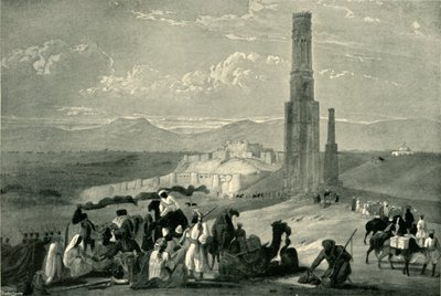 La forteresse et la citadelle de Ghazni et les deux minarets, vers 1840, 1901 - James Atkinson