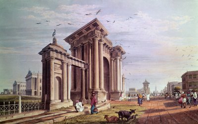 Rue de la Cour, Calcutta (gravé par Robert Havell, pub. 1824) - James Baillie Fraser