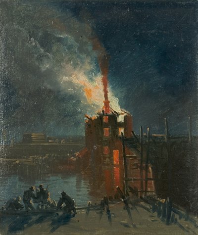 Émeutes de Bristol : Entrepôt de Wapping, vers 1832 - James Baker Pyne