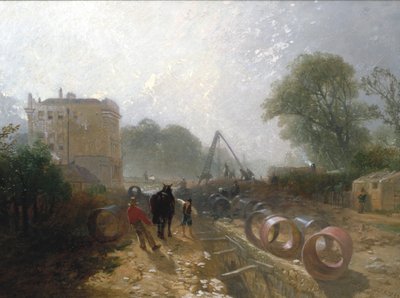 Pose de tubes monstres du New River, vers 1820-1870 - James Baker Pyne