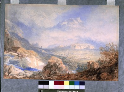 Vallée du Rhône avec la ville et la citadelle de Sion, en Suisse - James Baker Pyne