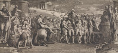 Les Diagorides vainqueurs à Olympie (Dessin pour les murs de la grande salle de la Société pour l