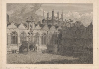 Vue de la chapelle et du hall du collège Oriel - James Basire