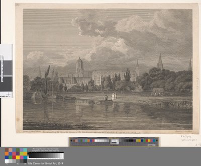 Vue sud de Christ Church, etc., depuis les prés - James Basire