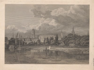 Vue sud de Christ Church, etc. depuis les prés - James Basire