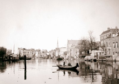 Bateau sur le canal, Dordrecht, Pays-Bas, 1898 - James Batkin