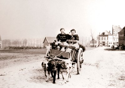 Chiens tirant des femmes sur une charrette, Anvers, 1898 - James Batkin