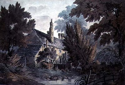 Paysage avec maison près d