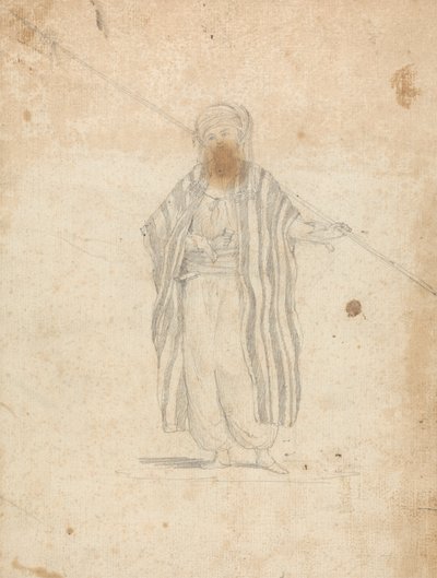 Homme portant un burnous et une lance - James Bruce