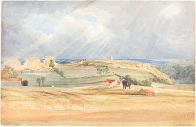 Paysage avec du bétail Somerset, 1830 - James Bulwer