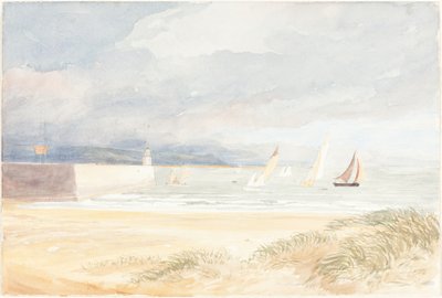 Scène de rivage avec voiliers Portland, Dorset, 1822-1839 - James Bulwer