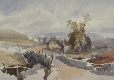 Route de campagne avec cottages - James Burrell Smith