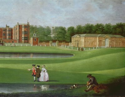 Vue de Temple Newsam House, détail du bloc des écuries, c.1750 - James Chapman