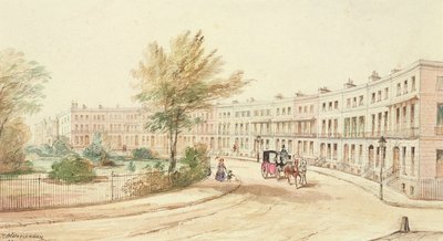 Royal Crescent, Cheltenham, vers 1850 - James Charles Oldmeadow