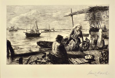 Bateau de marché, Hollande - James Clarke Hook