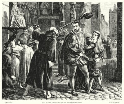 Temps de la Persécution des Réformateurs à Paris (gravure) - James Clarke Hook