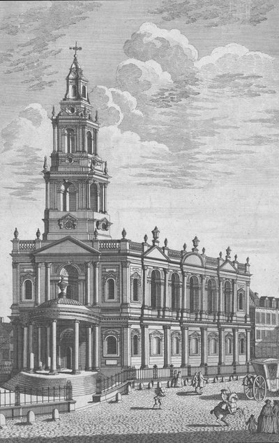Église Sainte-Marie dans le Strand, Londres, milieu du 18e siècle - James Cole