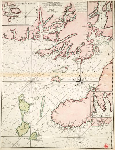 Partie de la côte sud de Terre-Neuve incluant Fortune Bay - James Cook
