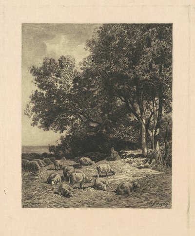 Paysage avec moutons - James David Smillie, after Charles Émile Jacque