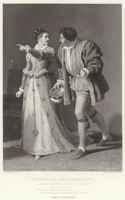 Benedick et Beatrice, Beaucoup de bruit pour rien, Acte IV, Scène I - James Dawson Watson
