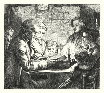 Scène dans un cottage écossais - James Dawson Watson