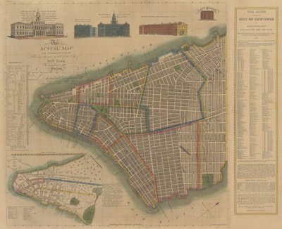 La ville de New York: Carte explicative et plan de Longworth, 1817 - James DeForest Stout