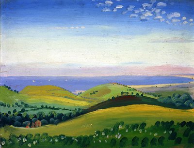 Vue depuis le White Hart, Guestling, Sussex, vers 1911-12 - James Dickson Innes