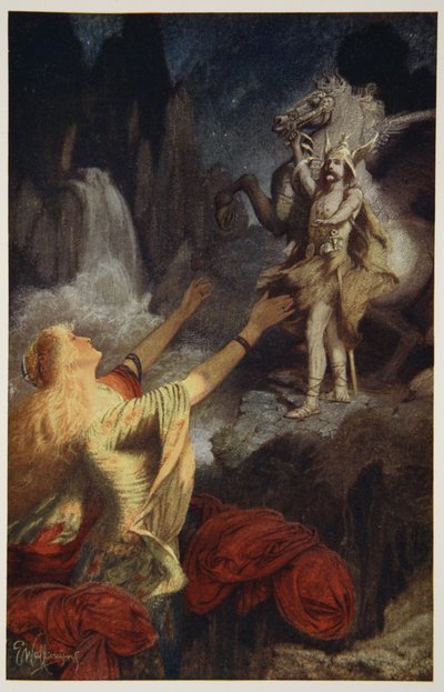 Le retour de Hundingsbane à Valhal, illustration de 