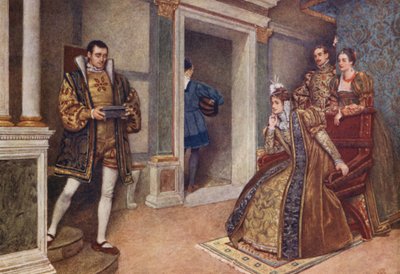 Le Marchand de Venise de Shakespeare : Portia, Bassanio, Nerissa et Gratiano (lithographie en couleur) - James Dromgole Linton