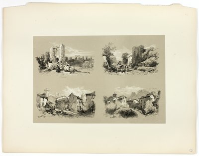 Fréjus, Beaucaire, Château, de Sélections pittoresques - James Duffield Harding