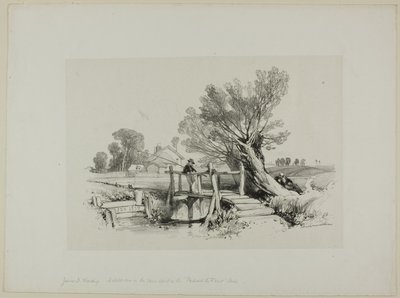 Paysage avec garçon pêchant - James Duffield Harding