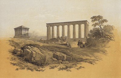Monument national, Calton Hill - James Duffield Harding